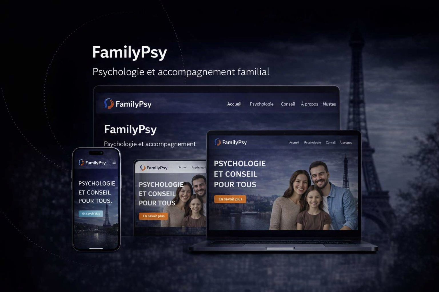 Projet WordPress sur mesure – FamilyPsy